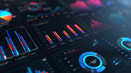 Canvas Print - Business financial data diagram metrics dashboard