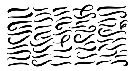 Poster - Set of hand lettering underlines lines. Vector underline stroke. Design concept element collection.