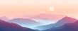 A beautiful mountain range with a pink and purple sky