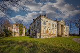 Fototapeta Mosty linowy / wiszący - Palace in the village of Nawra, Poland.