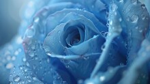Blue Rose Flower Bud Ultra Detailed Macro