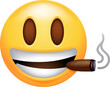 Smiling Face Smoking Cigar Emoticon Icon