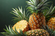 Pineapple on a green background.