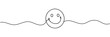 © dariachekman - One continuous line art smiling face isolated vector illustration on white background.