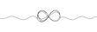 the infinity sign is drawn in one line style. Vector illustration.