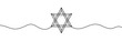 One continuous line draws the star of david.