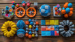 Neatly Arranged Stress-Relief Toys and Gadgets on Desk