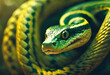 Cobra brasileira nas cores amarela e verde.