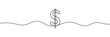 dollar drawn with one continuous line. Vector illustration.