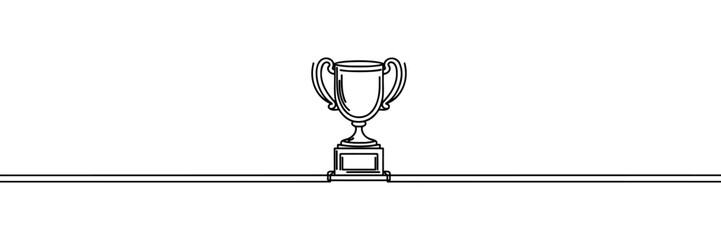 Wall Mural - The winner's cup is drawn in one continuous line. Vector illustration.