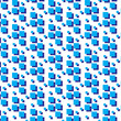© Janiel Kaffe - Blue and white seamless background with geometric pattern. 3D effect. Blue squares with shading on a white background.