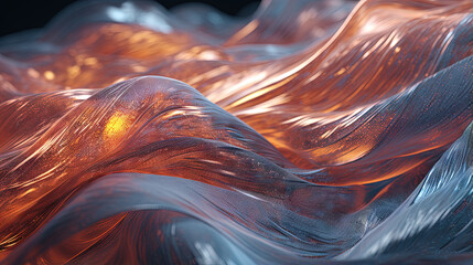 Sticker - Scientific abstraction with futuristic textured tissue waves. Tech background with close-up wave bio texture.