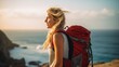 Visualize the excitement of a honeymoon trip as a backpacker tourist embarks on a thrilling adventure, embodying the essence of holiday vacation travel. 