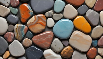 natural stones of different colors background