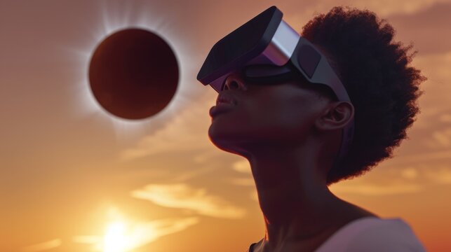 Total Solar Eclypse in the Sky. Science and Space concept