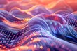 Gradient and connection flux modulation produce a shimmering overlay with a variety of colors and shapes.Abstract wave background rendered in three dimensions; abstract smooth liquid glass background;