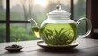 green tea in a beautiful glass pot