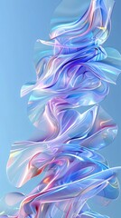 Wall Mural - Vibrant Light Blue Glass Ribbon Background Wallpaper