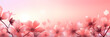 Pink gradient background with flowers