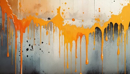 Wall Mural - Illustration of Concrete Wall Texture with dripping paint.
