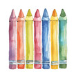 simple vector watercolour set of crayola crayons