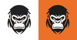 Gorilla colored head logo icon 006
