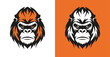Gorilla colored head logo icon 007