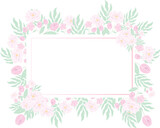 Fototapeta Kwiaty - coquette Pink Flower Frame