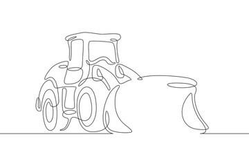 Poster - one continuous line.construction equipment . special machines. construction machinery. forklifts, cr
