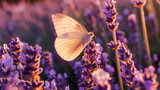 Fototapeta Lawenda - butterfly on lavender flower