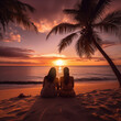 © Kokhanchikov - Romantic lesbian couple on beach at sunset