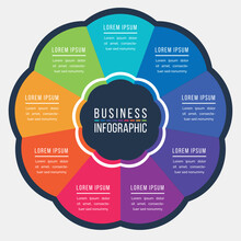 Infographic Design Circle 9 Steps Or Options Business Information Colored Template