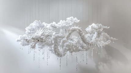 Luxury crystal chandelier dragon in a white background