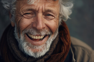 Wall Mural - portrait of handsome older man with grey hair