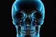 A skull with a blue tint