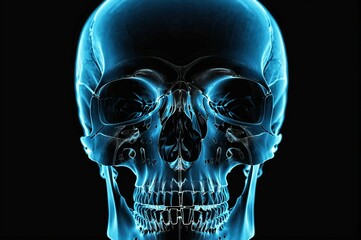 Wall Mural - A skull with a blue tint