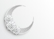 Paper graphic of islamic crescent moon, star shape. Islamic decoration. Ramadan Kareem holiday background