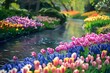 a beautiful view of flowers in the garden