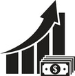 © Nahid Design Studio - money increase icon with graph vector illustration