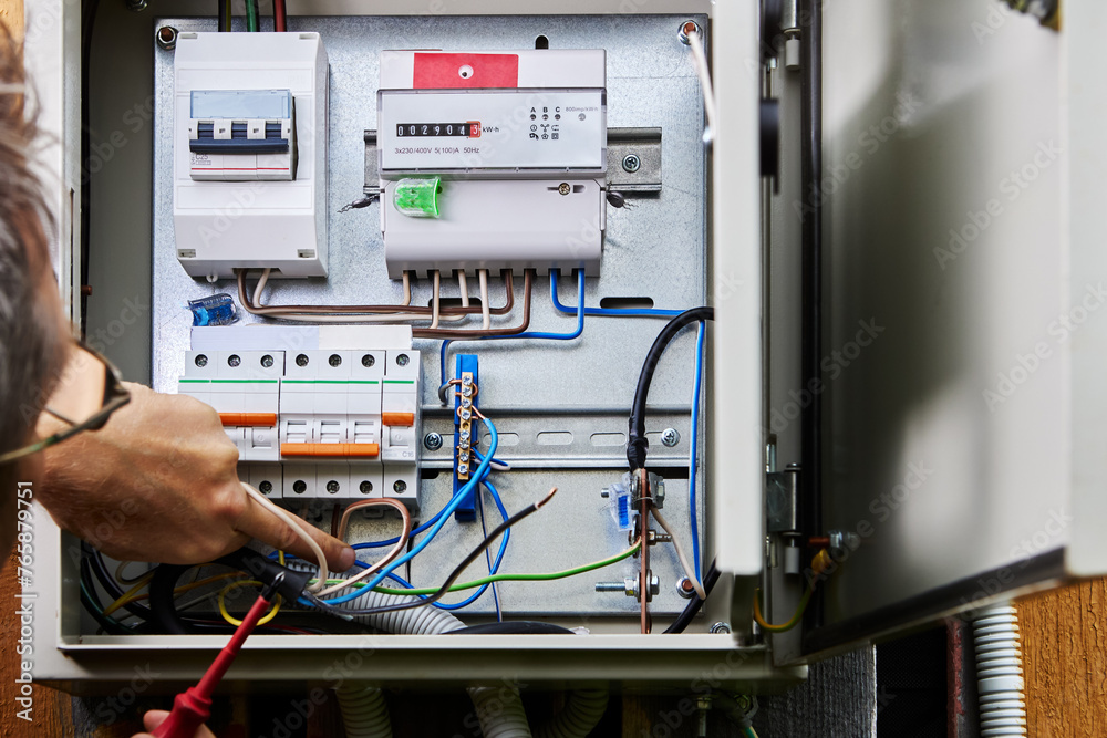 Wiring installation in rural house, connect three-phase power cable for ...