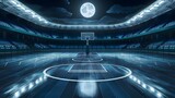Fototapeta Fototapety sport - empty basket ball stadium night time 