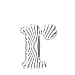 White symbol with silver vertical ultra-thin straps. letter r