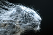 Biały tygrys opleciony smugami dymu, ilustracja