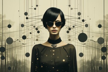 Poster - Woman in Sunglasses and Black Dress