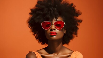 Poster - Woman Wearing Red Sunglasses