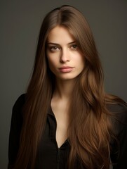 Wall Mural - Woman With Long Hair Posing for Picture