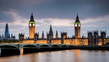 Fototapeta Big Ben - London city skyline with big ben and houses of parliament cityscape in uk
