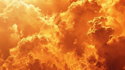 Wall Mural - Bottomless orange clouds with transparent background, seamless textures and frames