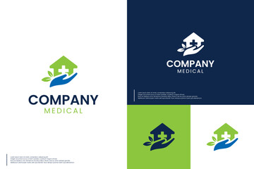 Wall Mural - medical house logo , health service , logo design template.