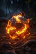 The intensity of the flames on the ball seems to flicker and change with each movement